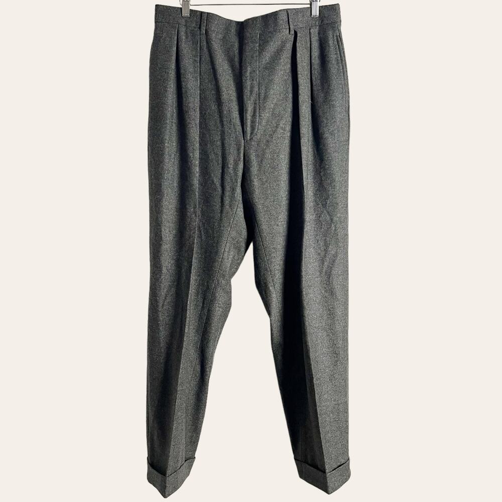 Polo Ralph Lauren Blue Label Wool Cashmere Gray Pleated Dress Pants Size 40